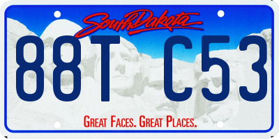 SD license plate 88TC53