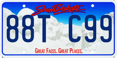SD license plate 88TC99