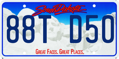 SD license plate 88TD50
