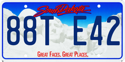 SD license plate 88TE42