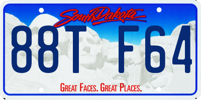 SD license plate 88TF64