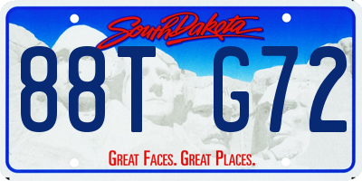SD license plate 88TG72