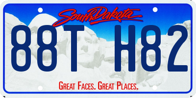 SD license plate 88TH82