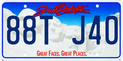 SD license plate 88TJ40