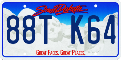SD license plate 88TK64