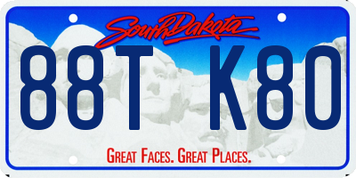 SD license plate 88TK80