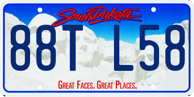 SD license plate 88TL58