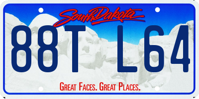 SD license plate 88TL64