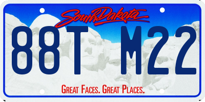 SD license plate 88TM22