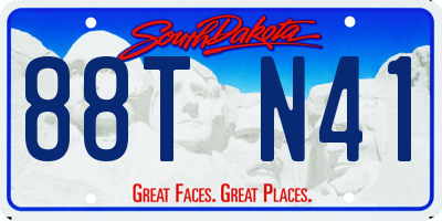 SD license plate 88TN41