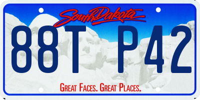 SD license plate 88TP42
