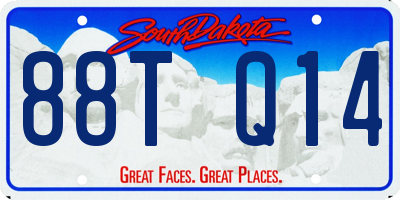 SD license plate 88TQ14