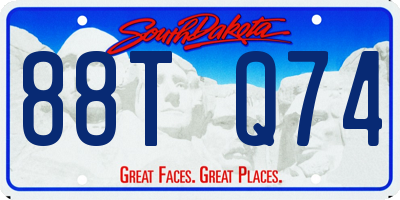 SD license plate 88TQ74