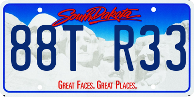 SD license plate 88TR33