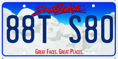 SD license plate 88TS80