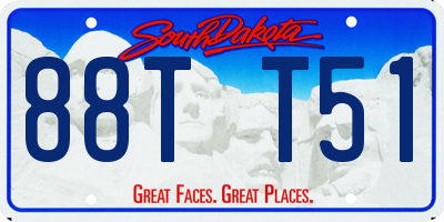 SD license plate 88TT51