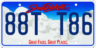 SD license plate 88TT86
