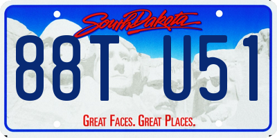 SD license plate 88TU51