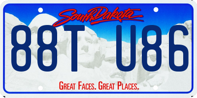 SD license plate 88TU86