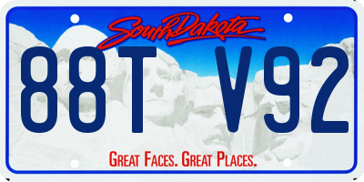 SD license plate 88TV92