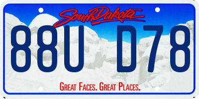 SD license plate 88UD78
