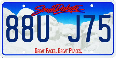 SD license plate 88UJ75