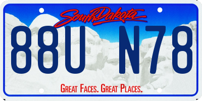 SD license plate 88UN78