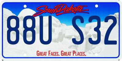 SD license plate 88US32