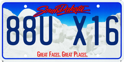SD license plate 88UX16