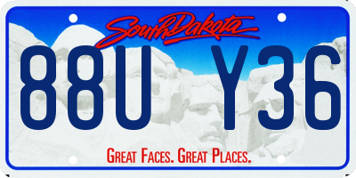 SD license plate 88UY36