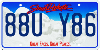 SD license plate 88UY86