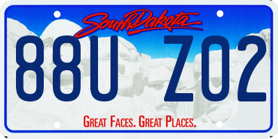 SD license plate 88UZ02