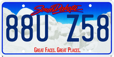 SD license plate 88UZ58