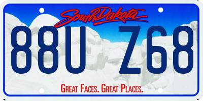 SD license plate 88UZ68