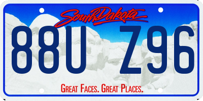 SD license plate 88UZ96