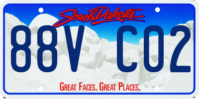 SD license plate 88VC02