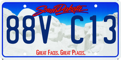 SD license plate 88VC13