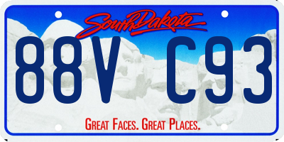 SD license plate 88VC93