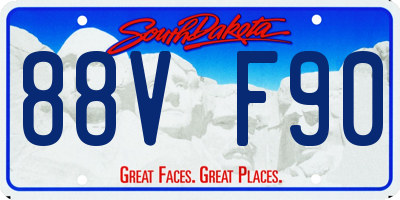 SD license plate 88VF90
