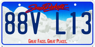 SD license plate 88VL13