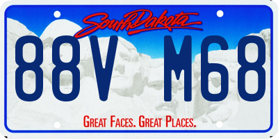 SD license plate 88VM68