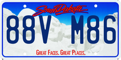 SD license plate 88VM86
