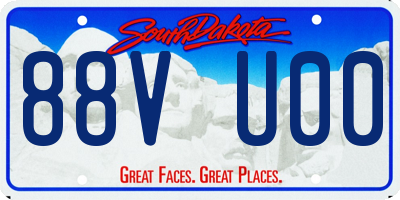 SD license plate 88VU00