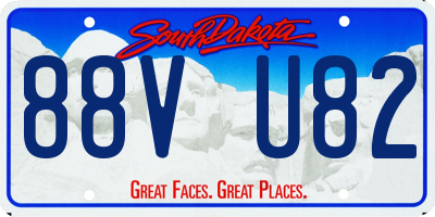 SD license plate 88VU82