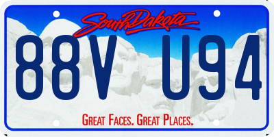 SD license plate 88VU94