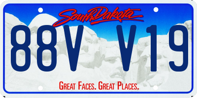 SD license plate 88VV19