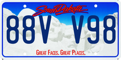 SD license plate 88VV98