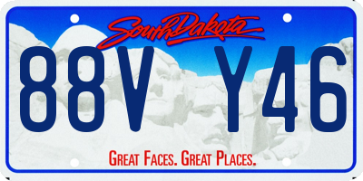 SD license plate 88VY46