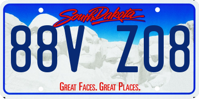 SD license plate 88VZ08