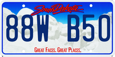 SD license plate 88WB50